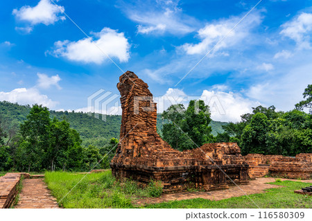 My Son ruins, a sacred site of the Champa Kingdom in Vietnam, where Hindu gods are enshrined My Son ruins, a sacred site of the Champa Kingdom in Vietnam, where Hindu gods are enshrined 116580309