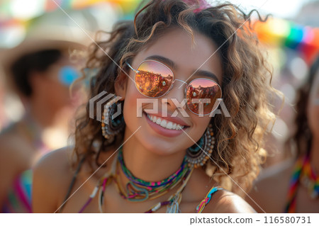 Beautiful woman enjoying the parade 3 AI-generated image Beautiful woman enjoying the parade 3 AI-generated image 116580731