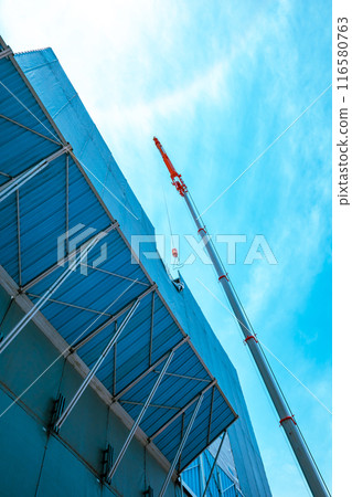 工地防墜物圍籬及起重機b-3淺色 工地防墜物圍籬及起重機b-3淺色 116580763
