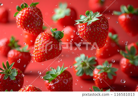 Fresh strawberries studio shot 16 AI generated image Fresh strawberries studio shot 16 AI generated image 116581013