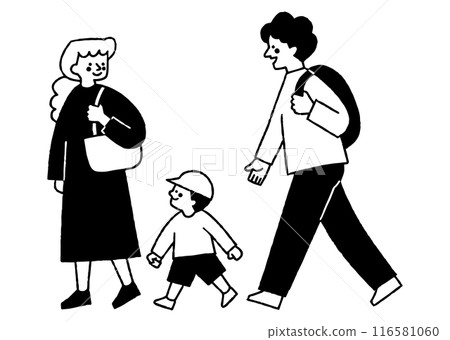 Boy going out with his parents_2 116581060