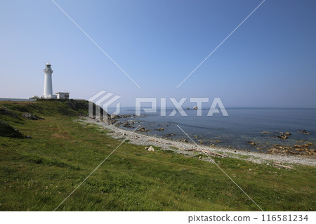 Shiriyazaki lighthouse in summer Shiriyazaki lighthouse in summer 116581234