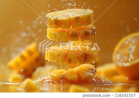 Fresh pineapple studio photo 9 AI generated image 116581557