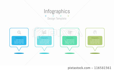Infographic 4 options design elements for your business data. Vector Illustration. 116581561