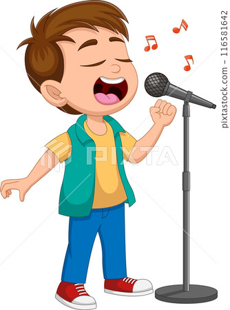 little boy singing 116581642