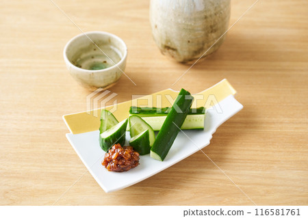 Moromi miso and sliced cucumber 116581761