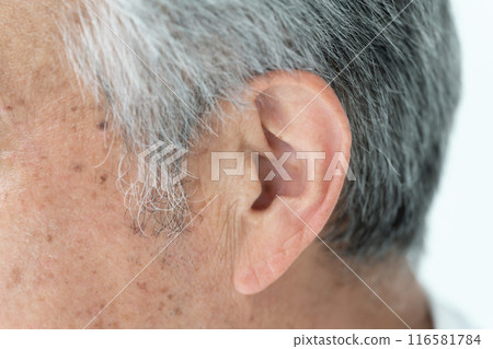 Senior man ear Senior man ear 116581784