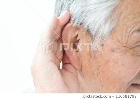 Senior man ear Senior man ear 116581792
