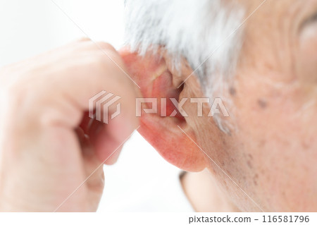 Senior man ear Senior man ear 116581796
