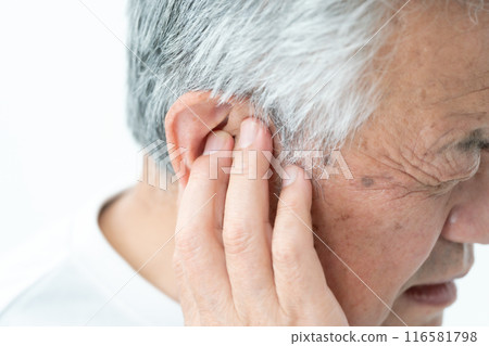 Senior man ear Senior man ear 116581798