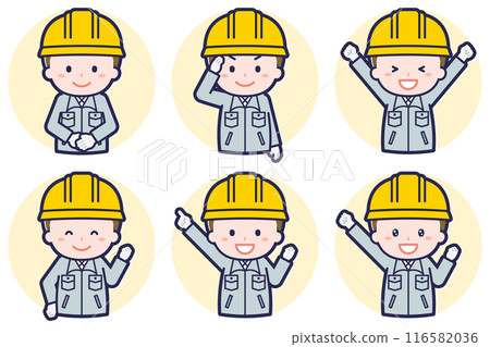 Male construction worker pose set_01 Male construction worker pose set_01 116582036