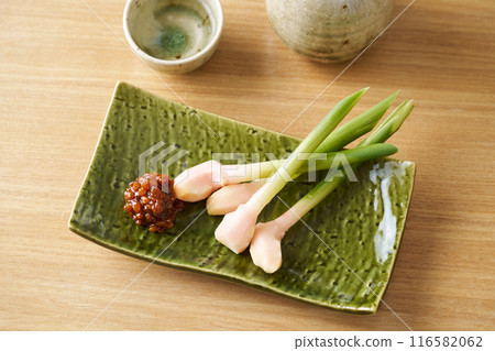 Ginger leaves with moromi miso 116582062