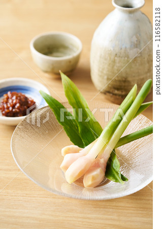 Moromi miso and leaf ginger Moromi miso and leaf ginger 116582118