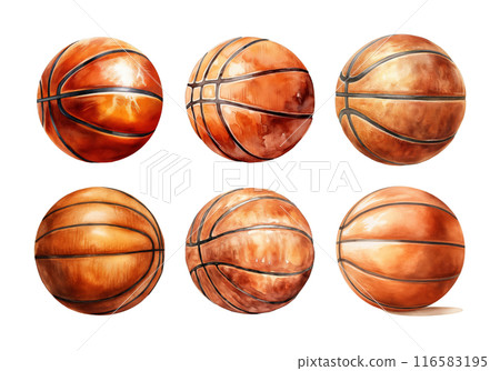 Basket Ball, back to school Illustration. Watercolor Style 116583195