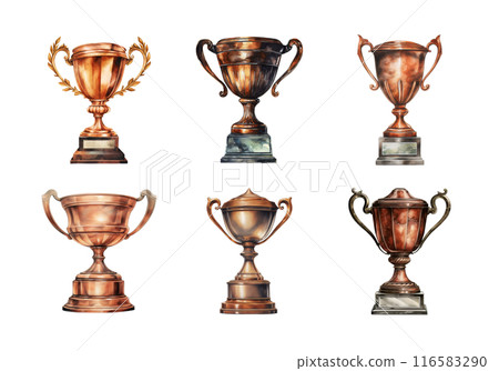 Bronze Trophy, back to school Illustration. Watercolor Style Bronze Trophy, back to school Illustration. Watercolor Style 116583290