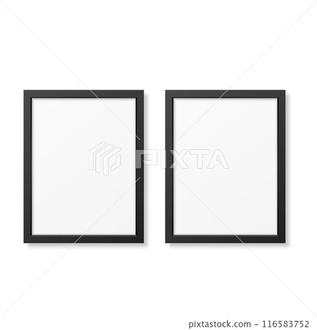 Two vector picture frames, black and white, isolated, simple design Two vector picture frames, black and white, isolated, simple design 116583752
