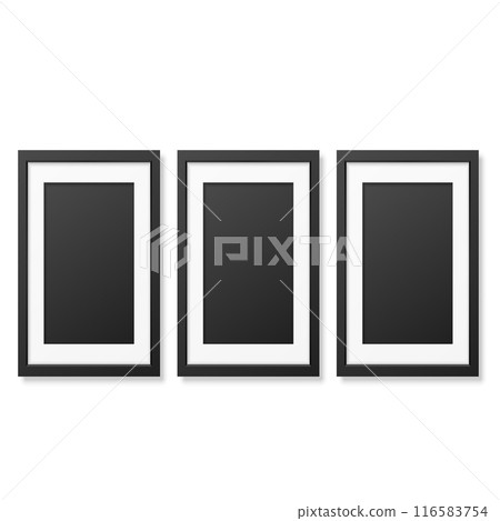 Two vector picture frames, black and white, isolated, simple design Two vector picture frames, black and white, isolated, simple design 116583754