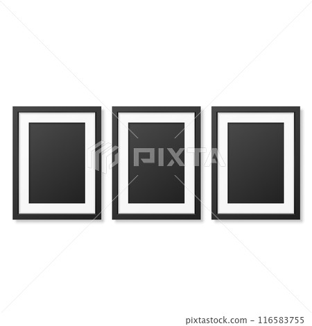 Two vector picture frames, black and white, isolated, simple design Two vector picture frames, black and white, isolated, simple design 116583755