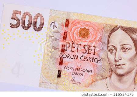 Ceska Narodni Bank of Czech Republic has issued Czech banknotes in denomination of 500 korunas front view 116584173