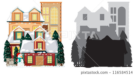 Winter Holiday House Illustration 116584514