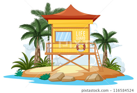 Lifeguard Tower on Tropical Beach Lifeguard Tower on Tropical Beach 116584524