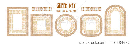Greek key pattern, seamless borders collection Greek key pattern, seamless borders collection 116584682