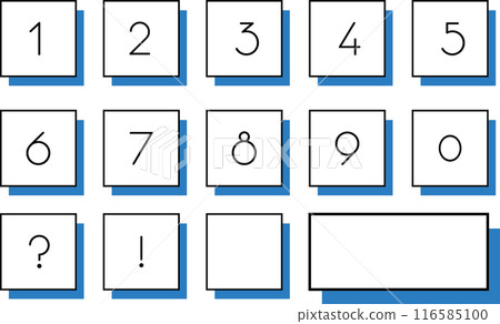 由簡單正方形包圍的數位圖示集 116585100