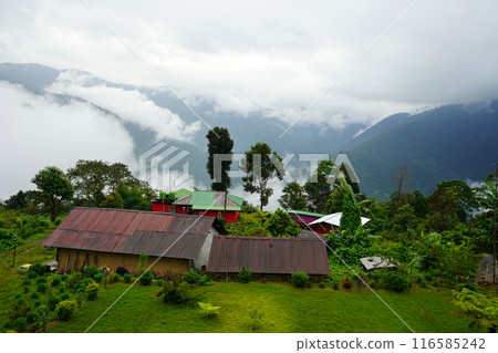 Top view of Lungchok Village at East Sikkim 116585242