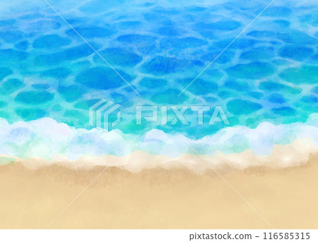 溫柔海灘的水彩插圖 溫柔海灘的水彩插圖 116585315