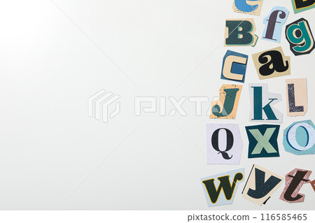 Alphabet from three-dimensional letters, top view. Alphabet from three-dimensional letters, top view. 116585465