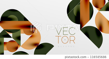 Colorful simple dynamic geometric forms circles lines and round shapes. Mosaic techno art concept. Vector Illustration For Wallpaper, Banner, Background, Card, Book Illustration, landing page 116585686