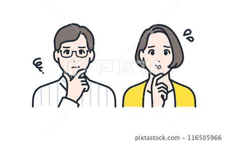 Thinking, worrying, middle icon Thinking, worrying, middle icon 116585966