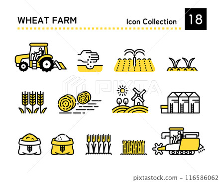 Wheat farm icon Wheat farm icon 116586062
