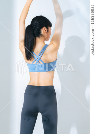 Stretching woman image body care diet 116586085