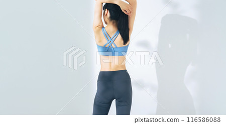 Stretching woman image body care diet 116586088