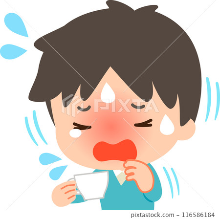 Man suffering from choking on drink 116586184