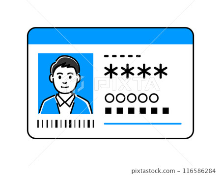 Identification card: A card with a man's photo 116586284