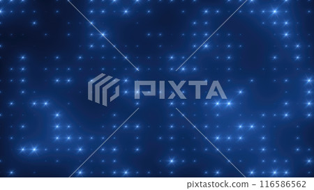 Abstract glowing blue disco wall with light bulbs abstract background Abstract glowing blue disco wall with light bulbs abstract background 116586562