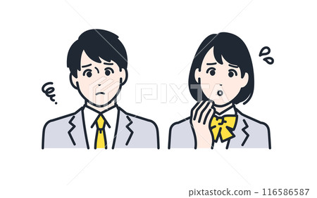 思考擔心的學生國中生高中生圖標 思考擔心的學生國中生高中生圖標 116586587