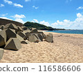 Japan Kyoto Tango Taito Wave-breaking blocks Blue sky Sea Stock photo Japan Kyoto Tango Taito Wave-breaking blocks Blue sky Sea Stock photo 116586606
