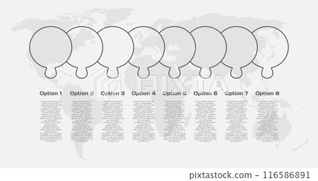 Eight piece infographic circle puzzle process 116586891