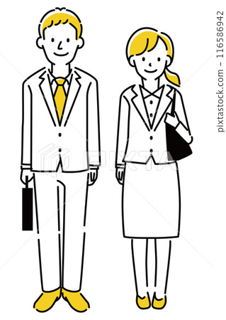 標準且傳達良好的人物插圖男女招募美容 標準且傳達良好的人物插圖男女招募美容 116586942