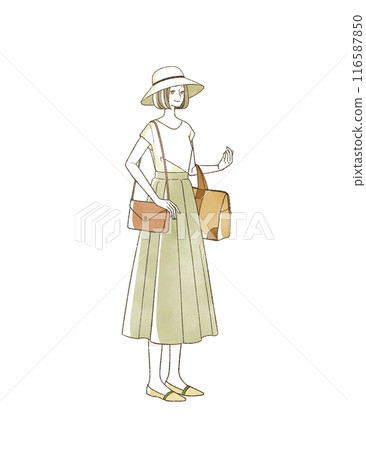 Woman traveling in summer 116587850