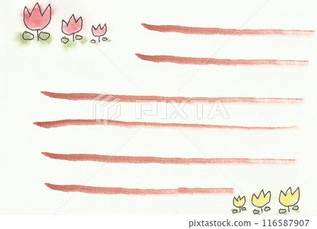 A notepad decorated with flowers that look like they were drawn with crayons A notepad decorated with flowers that look like they were drawn with crayons 116587907
