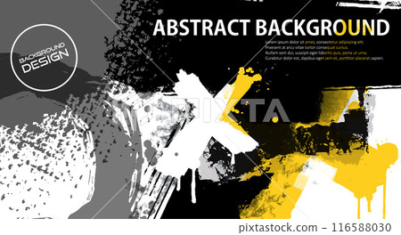 Abstract graffiti banner with colorful elements, paint splashes, scribbles and throw up pieces. Street art background vector illustration. Abstract graffiti banner with colorful elements, paint splashes, scribbles and throw up pieces. Street art background vector illustration. 116588030