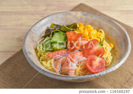 Classic summer noodle dish: chilled Chinese noodles Classic summer noodle dish: chilled Chinese noodles 116588297