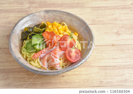 Classic summer noodle dish: chilled Chinese noodles Classic summer noodle dish: chilled Chinese noodles 116588304