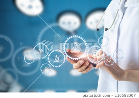 Concept the use of technology to improve medical research. 116588307