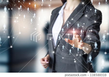 Network business and interaction. 116588310