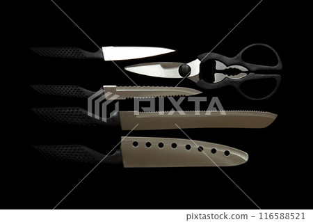Knife set_black background 116588521